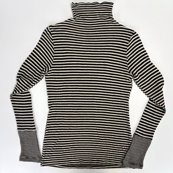 Wednesday Addams 90s Preppy Goth Anthropologie Velvet Brand Striped Turtleneck S - Picture 9 of 10